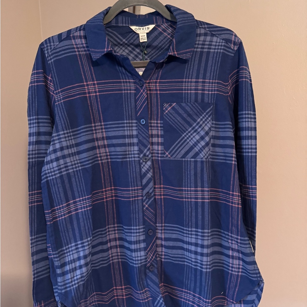 Orvis Blue Casual Button Down Shirt